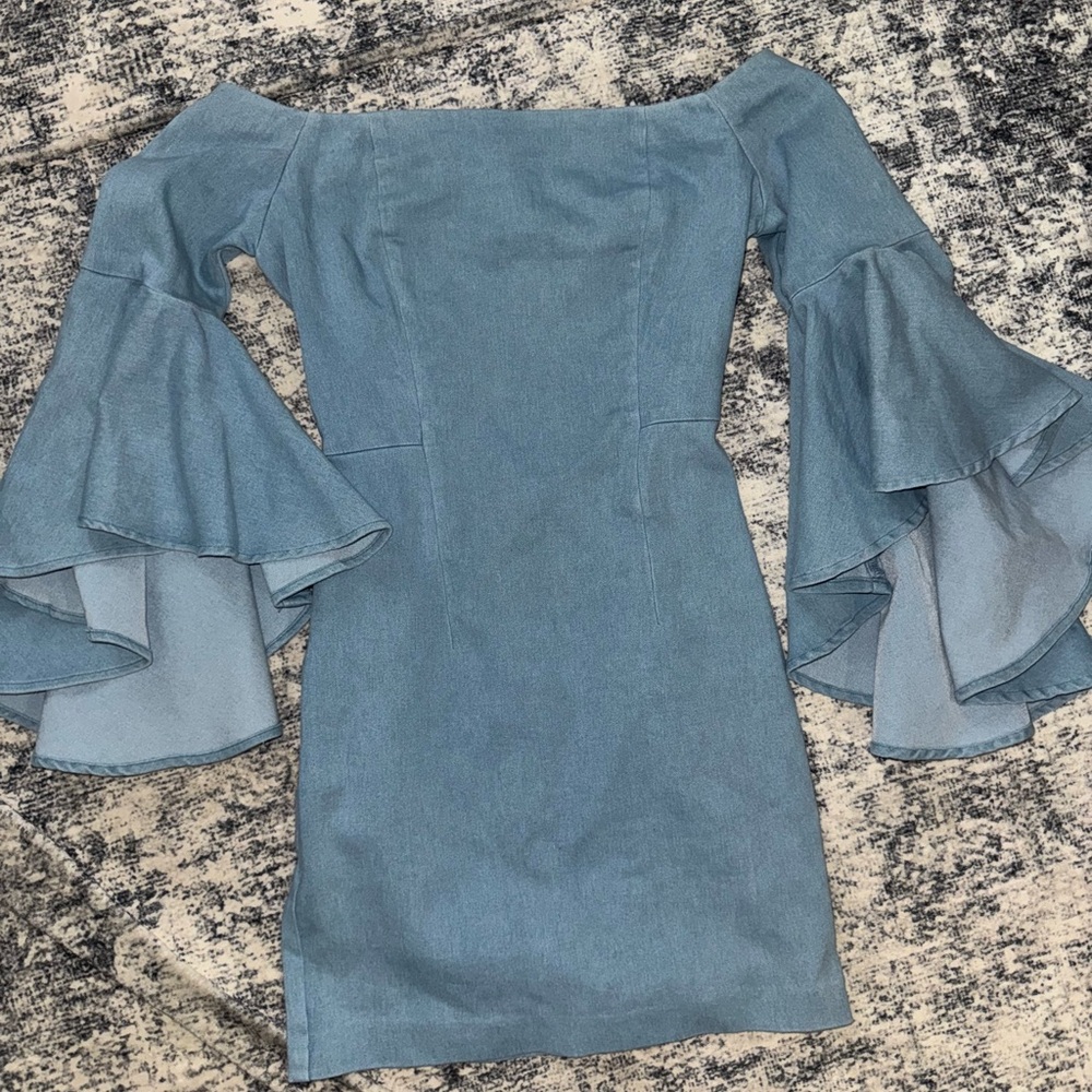 Jealous Tomato Elegant Denim Off-Shoulder Dress